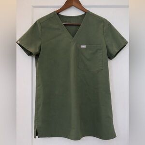 FIGS Technical Collection Olive Green Scrub Top | XS | Medical Uniform